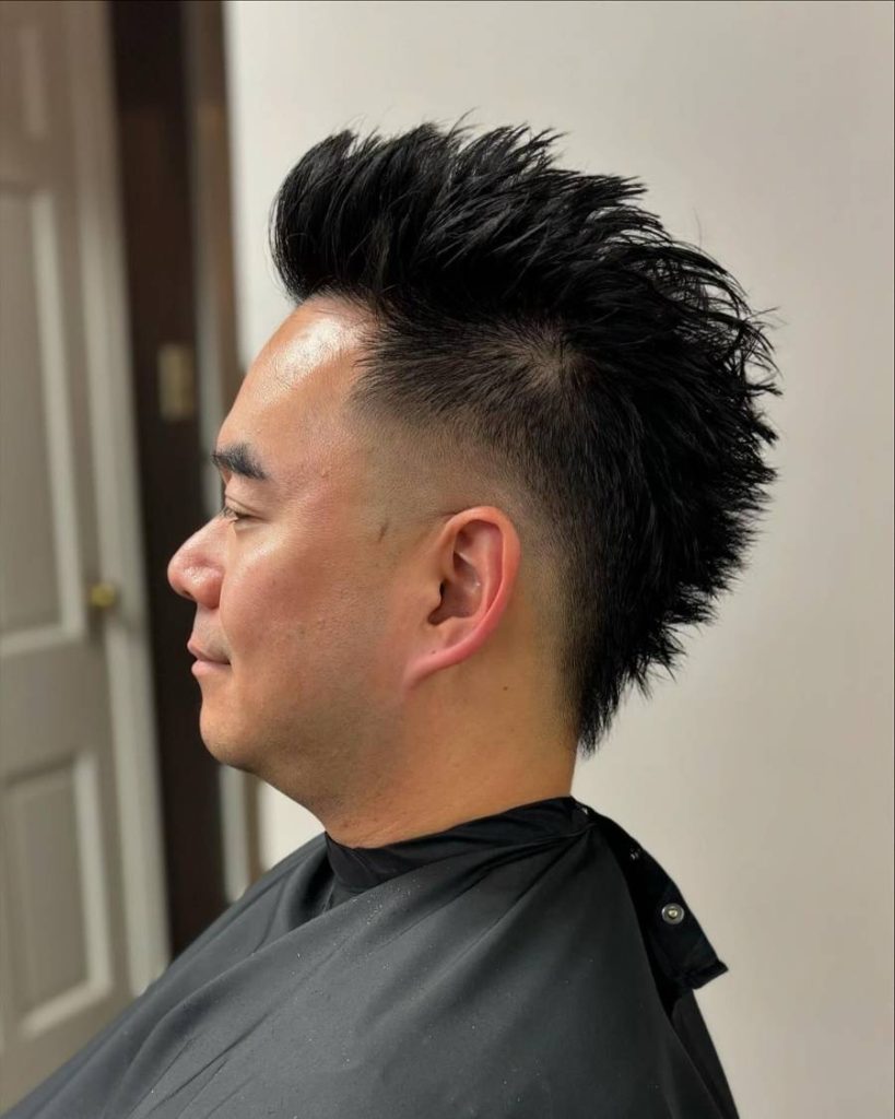  burst fade haircut with textured top