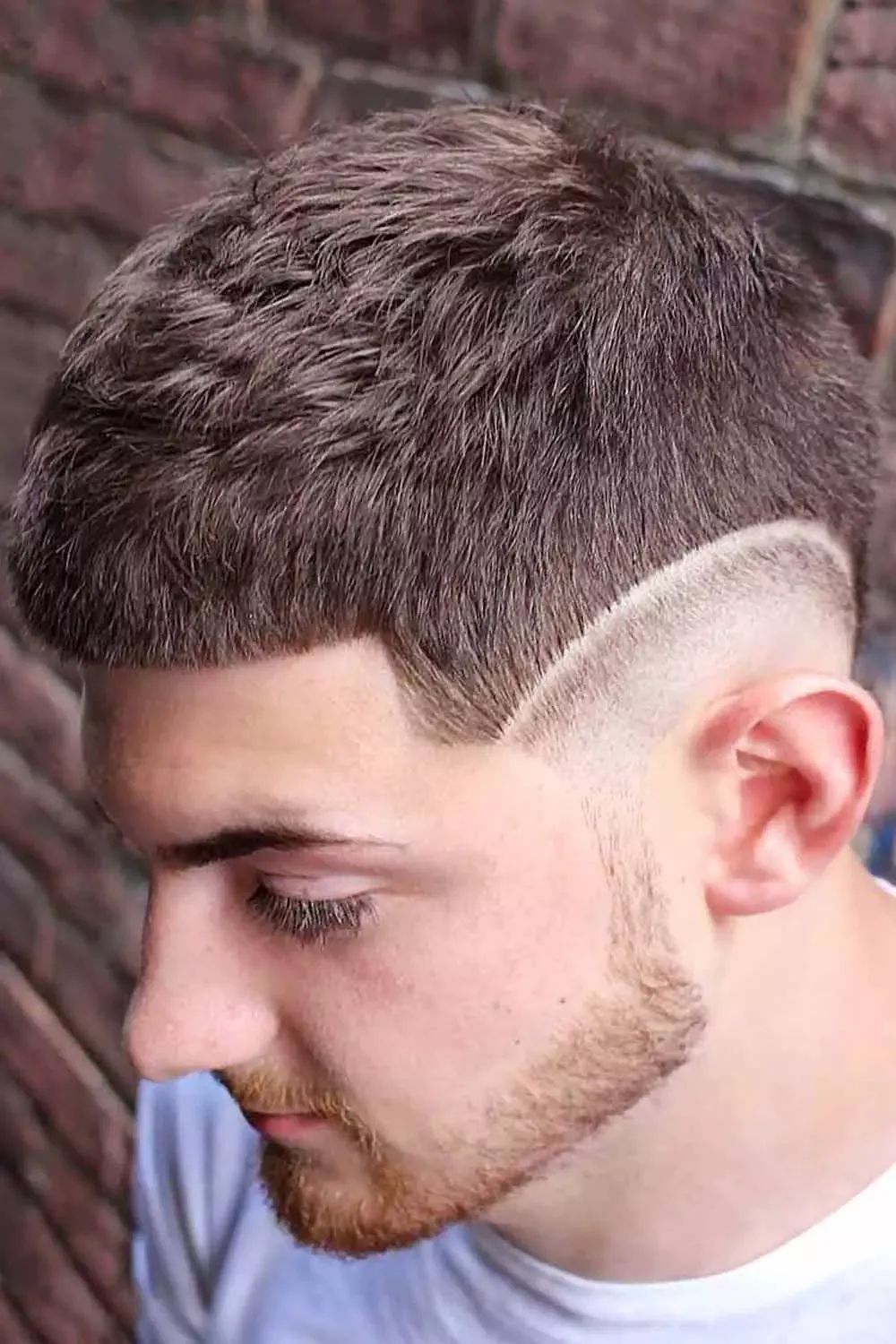 burst fade edgar haircut front view clean fringe